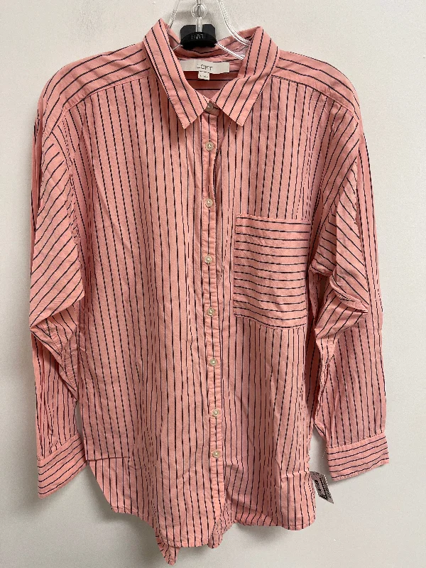 Blouse Long Sleeve By Loft In Pink, Size: M