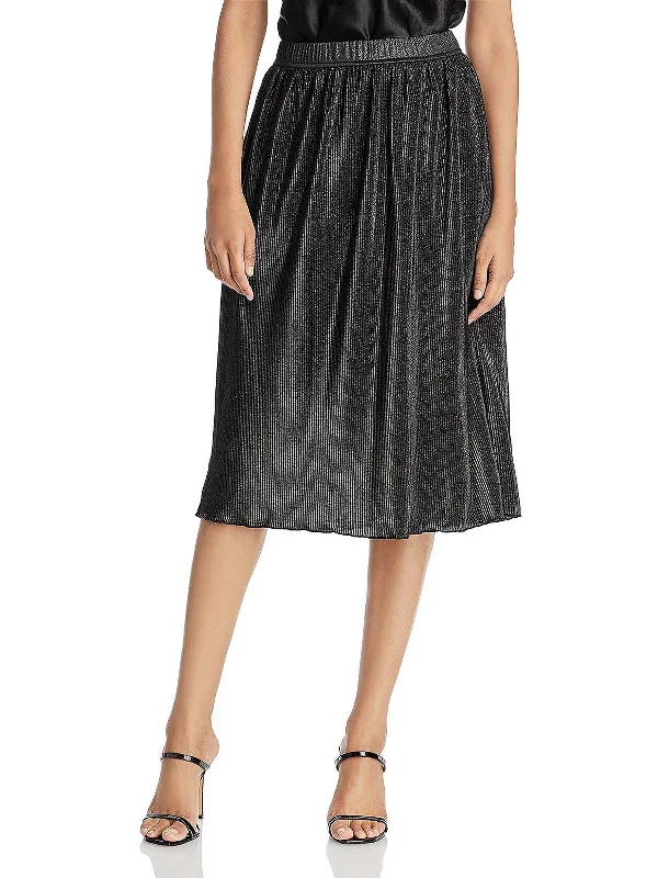 Womens Foiled Pull On A-Line Skirt