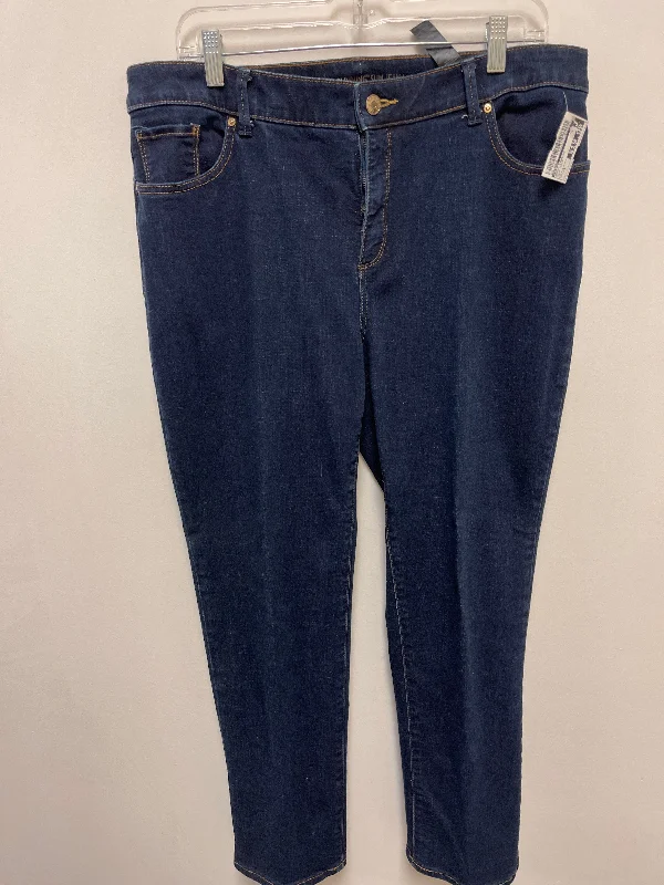 Jeans Straight By Chicos In Blue Denim, Size: 14