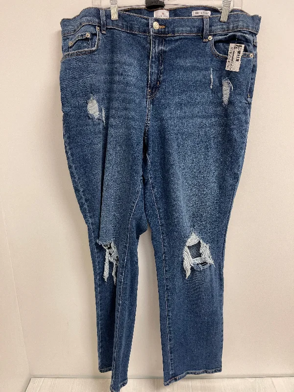 Jeans Straight By True Craft In Blue Denim, Size: 18