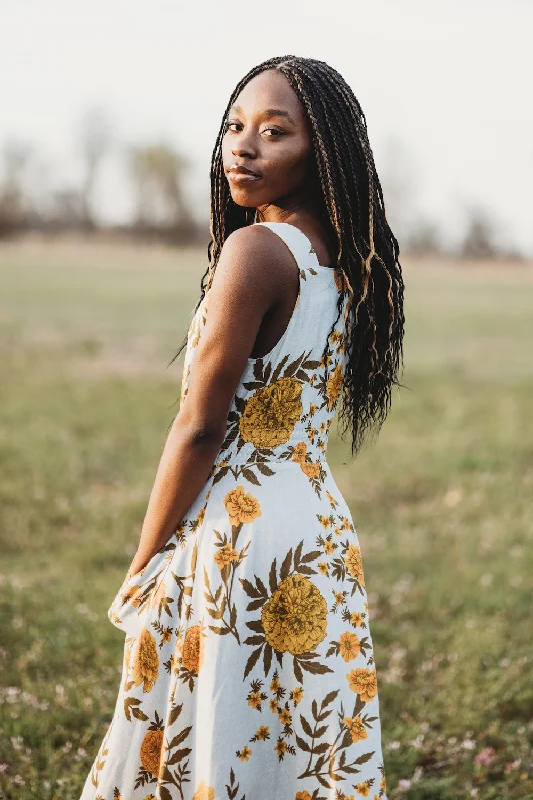 Sheet Dress in Oat Marigold Linen