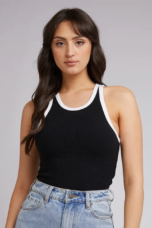 Eve Black Rib Ringer Tank