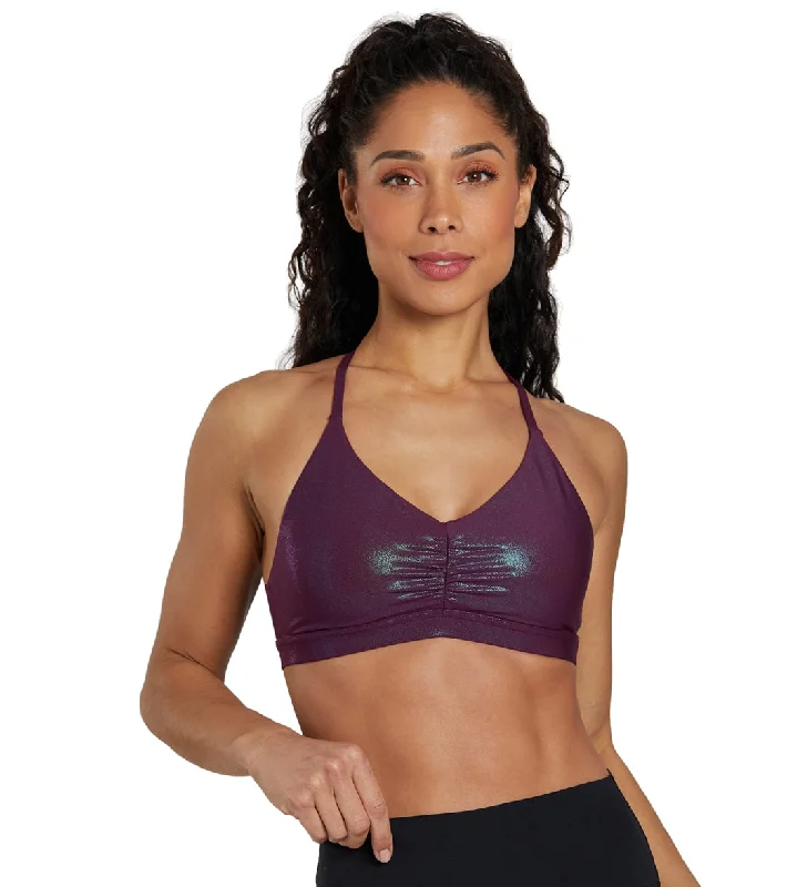 Spiritual Gangster Studio Dream Tech Eco Jersey I Bra Berry Wine Foil