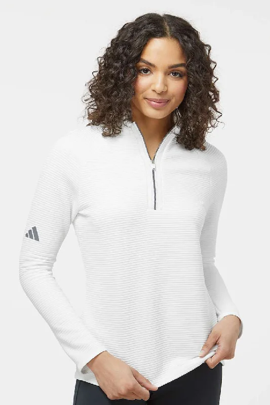 Adidas Womens Spacer 1/4 Zip Sweatshirt - Core White