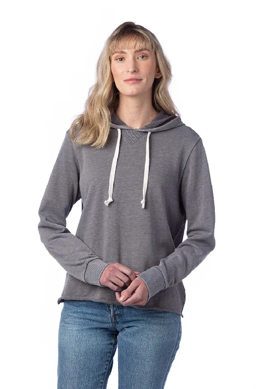 Alternative Womens Day Off Mineral Wash Hooded Sweatshirt Hoodie - Nickel Grey