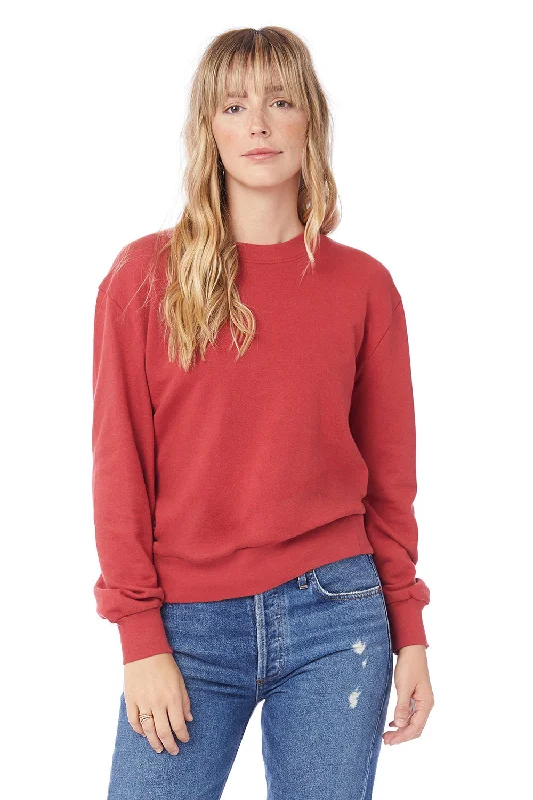 Alternative Womens Eco Washed Throwback Crewneck Sweatshirt - Faded Red