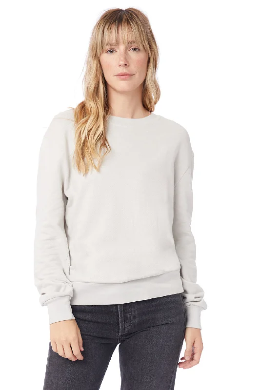 Alternative Womens Eco Washed Throwback Crewneck Sweatshirt - Light Grey