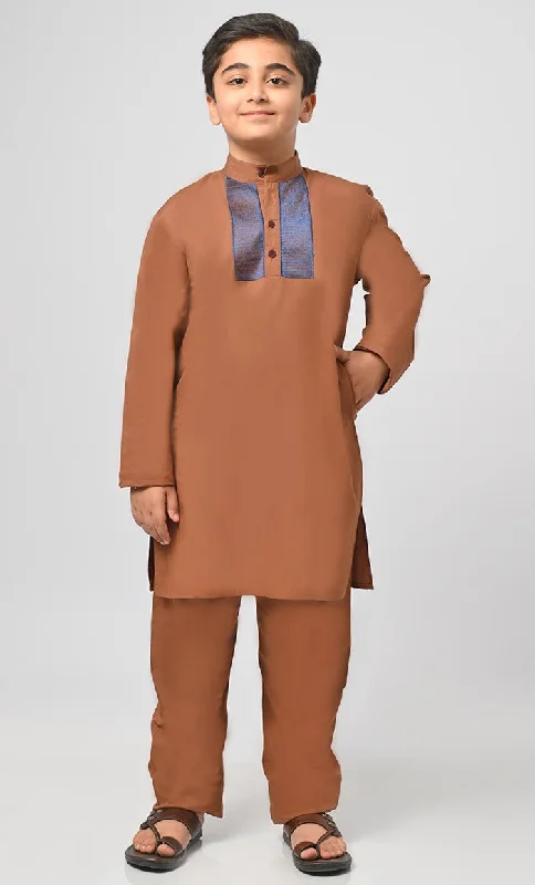 Ayaan Muslim Boys Poplin Kurta Pajama Set