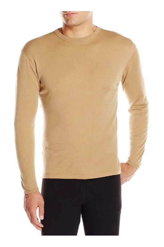 Chocorua Men's Midweight Wool Crew Top Desert Sand