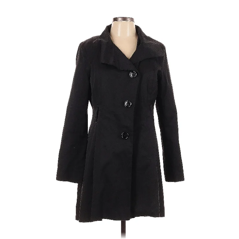 Madden Girl Junior's Plus Stand Collar Walker Coat -Black Size 3X