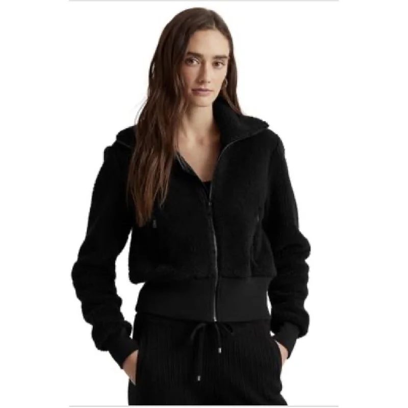 Ralph Lauren Women's Teddy Zip Front Jacket Black Size X-Large