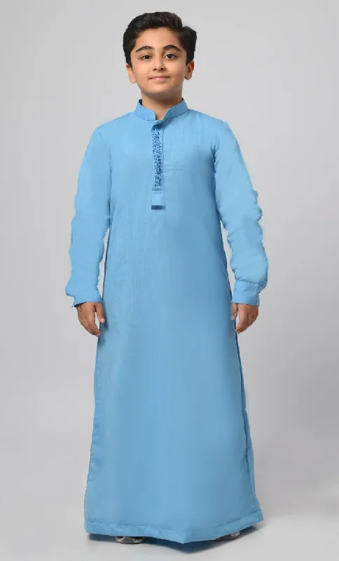 Sohail Muslim Boys Embroidered Thread Detailing Thobe