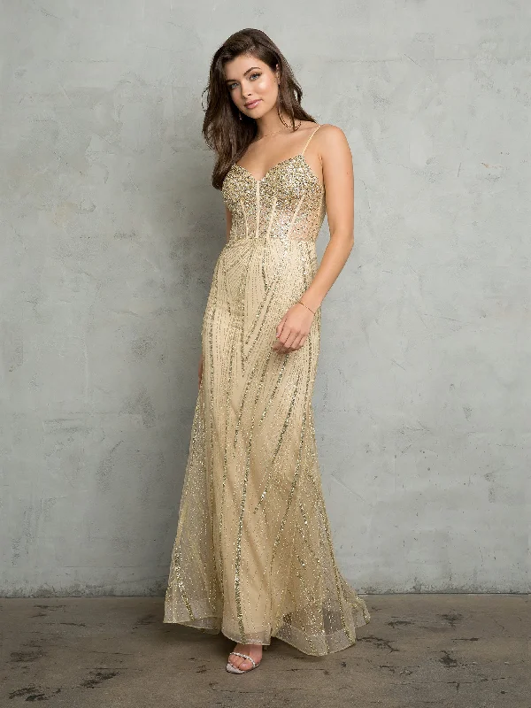 Eva Fashion 5263 Glitter Long Evening Formal Prom Dress