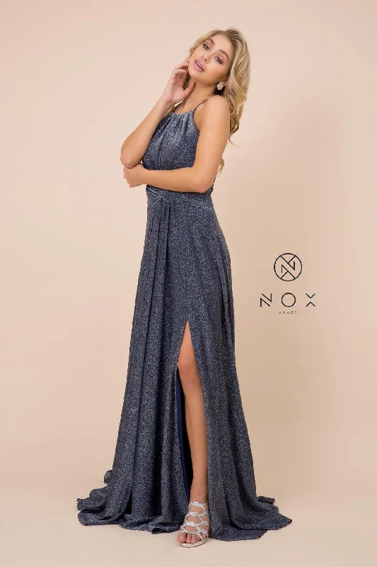 Long Metallic Prom Dress Formal Evening Gown Sale