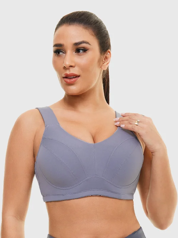 Full Coverage Underwire Workout Sports Bras Grey