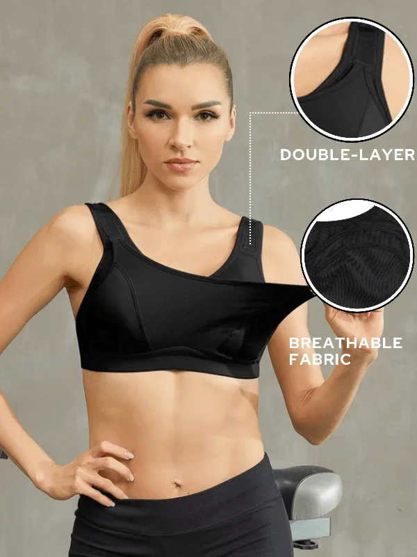 High Impact Bounce Adjustable Workout Bra Black