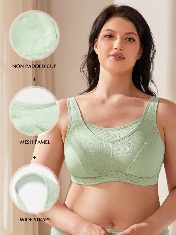 High Impact Large Bust Full Coverage Workout Bras Purple Green