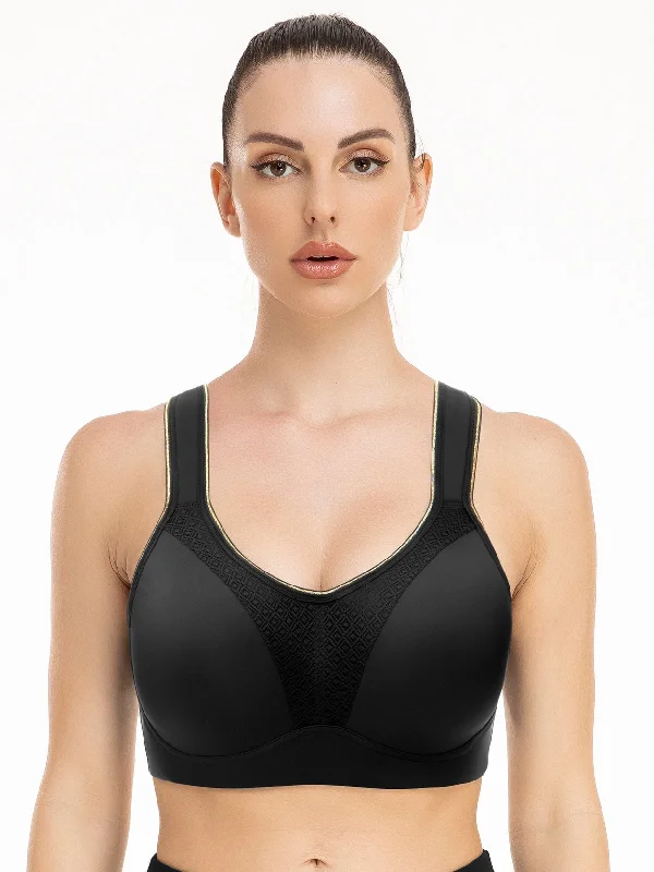 High Impact Full Coverage Underwire Sports Bra Black