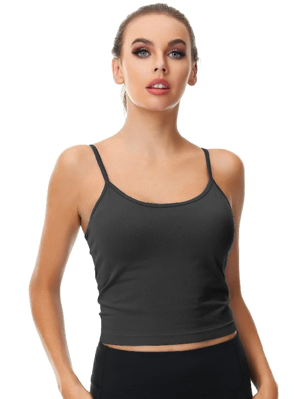 Pullover  Camisole Removeble Pad Adjustable Strap Yoga Bra Black