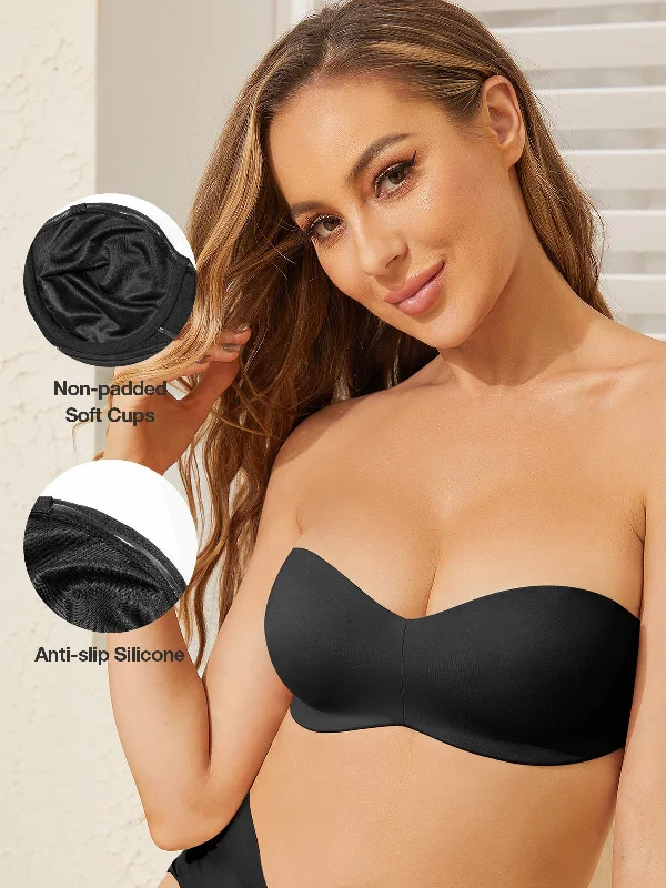 Strapless Unlined Underwire Multiway Bra Seamless Bra Black