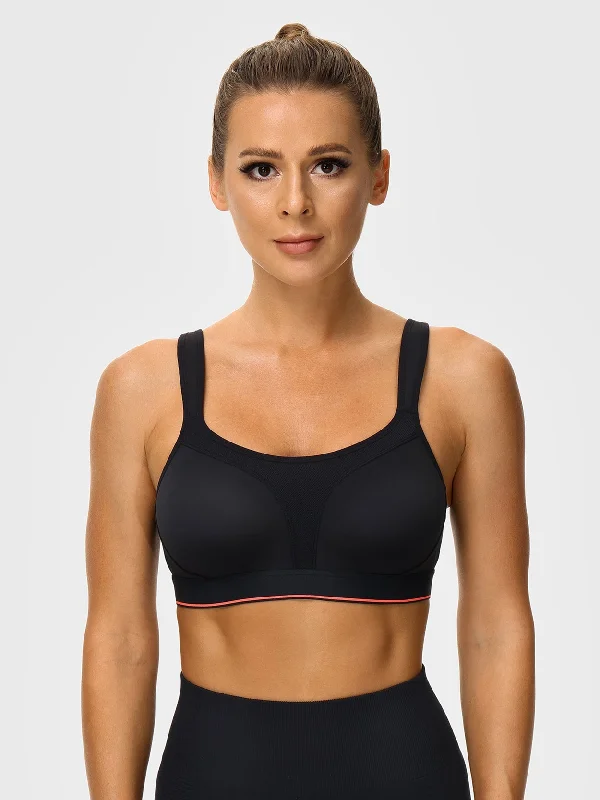 High Impact Plus Size Non-Padded Workout Bra Black